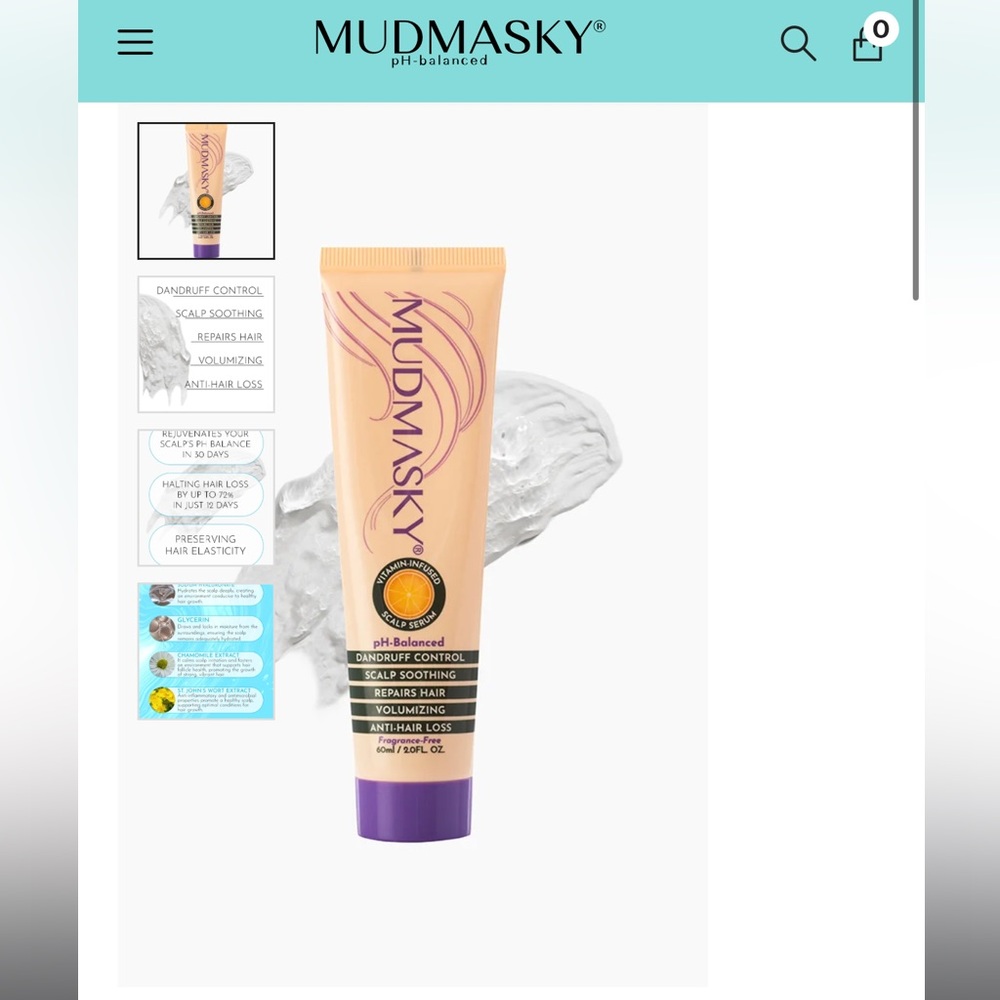 NWT Mudmasky pH balanced Vitamin-Infused Scalp Serum 2.0 fl oz